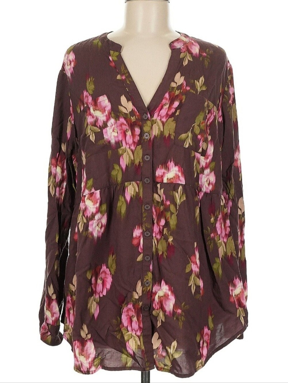 Torrid Size 0 Emma Babydoll Button Front Tunic